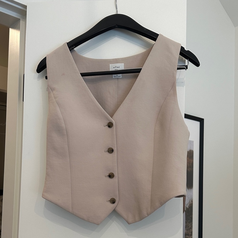 Wilfred Beige Button-Up Vest Top